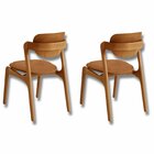 Conjunto Com 2 Cadeiras Em Madeira Celeste Gold Star Caramelo