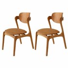 Conjunto Com 2 Cadeiras Em Madeira Celeste Gold Star Caramelo