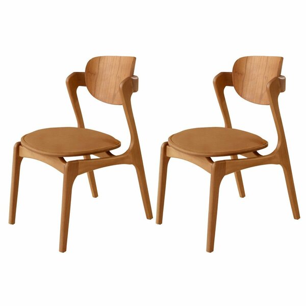 Conjunto Com 2 Cadeiras Em Madeira Celeste Gold Star Caramelo