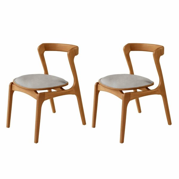 Conjunto Com 2 Cadeiras Em Madeira Celeste Luna / Imbuia Natu