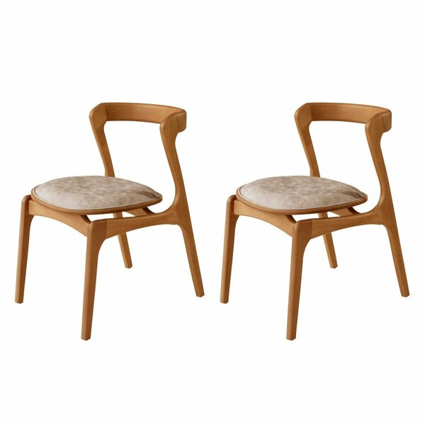 Conjunto Com 2 Cadeiras Em Madeira Celeste Milano / Imbuia Na