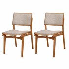 Conjunto Com 2 Cadeiras Em Madeira Eloá Brisa / Imbuia Natural