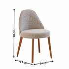 Conjunto Com 2 Cadeiras Em Madeira Ester Brisa/imbuia Natural