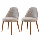 Conjunto Com 2 Cadeiras Em Madeira Ester Brisa/imbuia Natural