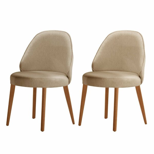 Conjunto Com 2 Cadeiras Em Madeira Ester Turim/ Imbuia Natural