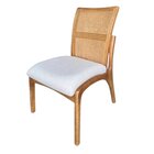 Conjunto Com 2 Cadeiras Em Madeira Maciça Com Encosto Em Tela