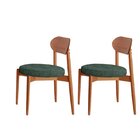 Conjunto Com 2 Cadeiras Em Madeira Maciça Hope Jade / Imbuia