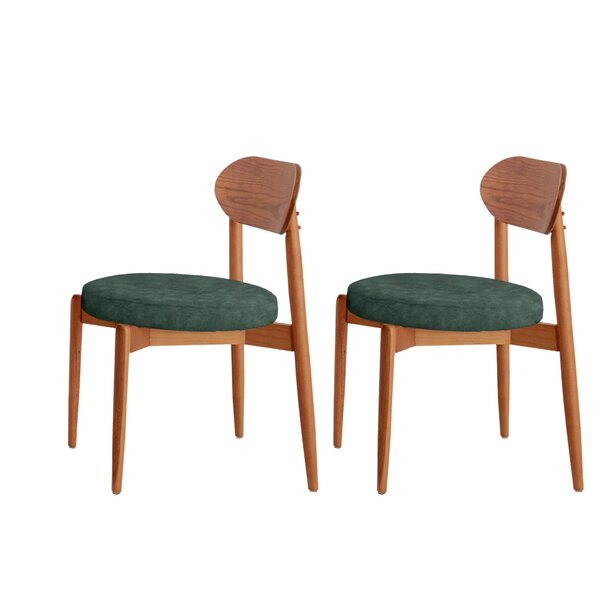 Conjunto Com 2 Cadeiras Em Madeira Maciça Hope Jade / Imbuia