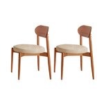 Conjunto Com 2 Cadeiras Em Madeira Maciça Hope Off White / Im