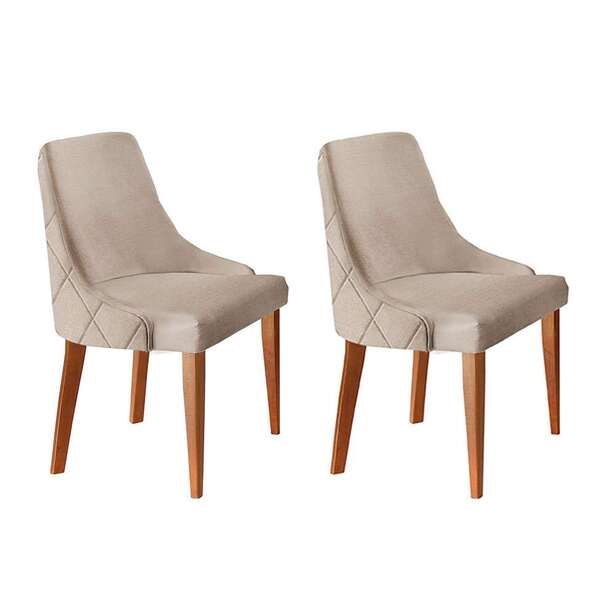 Conjunto Com 2 Cadeiras Esmeralda Bege E Imbuia