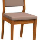 Conjunto Com 2 Cadeiras Estofadas Carol Cor Ype Camursa Marro