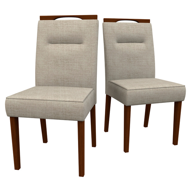 Conjunto Com 2 Cadeiras Estofadas Lectus Madeira Maciça Cor I