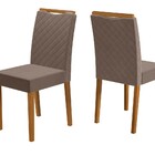 Conjunto Com 2 Cadeiras Estofadas Munique Madeira Maciça Ipê