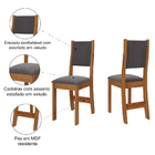 Conjunto Com 2 Cadeiras Estofadas Veludo Sone Sala De Jantar