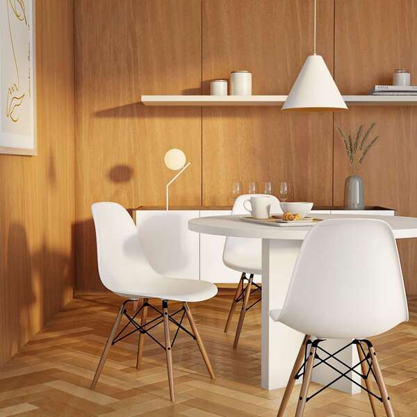 Conjunto Com 2 Cadeiras Evie Eiffel Premium Base Madeira Bran