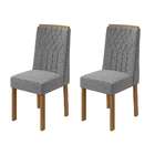 Conjunto Com 2 Cadeiras Exclusive Linho Cinza E Amêndoa Clean