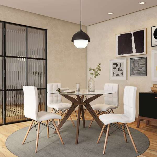 Conjunto Com 2 Cadeiras Ferguz Eiffel Branco