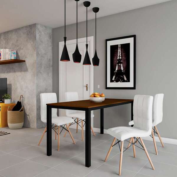 Conjunto Com 2 Cadeiras Finley Eiffel Branco