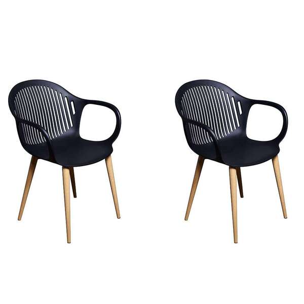 Conjunto Com 2 Cadeiras Hilary Preto