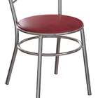 Conjunto Com 2 Cadeiras Hobart Vinho E Cromado