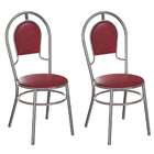 Conjunto Com 2 Cadeiras Hobart Vinho E Cromado