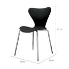 Conjunto Com 2 Cadeiras Jacobsen Preto E Cromado