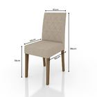 Conjunto Com 2 Cadeiras Jade Suede Fendi E Carvalho