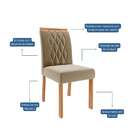 Conjunto Com 2 Cadeiras Juliana Wood Suede Joli E Madeira