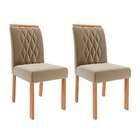 Conjunto Com 2 Cadeiras Juliana Wood Suede Joli E Madeira