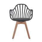 Conjunto Com 2 Cadeiras Laris Tulipa Com Braços Base Madeira