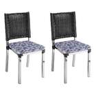 Conjunto Com 2 Cadeiras Lorenza Cromado E Azul Floral