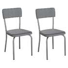 Conjunto Com 2 Cadeiras Mackay Cinza E Cromado