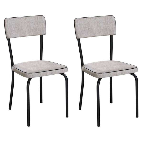 Conjunto Com 2 Cadeiras Mackay Palha E Preto