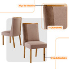 Conjunto Com 2 Cadeiras Madeira Diane Para Sala De Jantar Mod