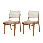 Conjunto Com 2 Cadeiras Madeira Eva Premium Moderna Mobília