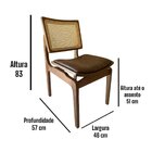 Conjunto Com 2 Cadeiras Madeira Maciça E Encosto De Tela Natu