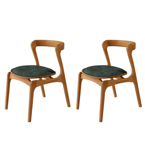 Conjunto Com 2 Cadeiras Madeira Solaris Moderna Mobilia