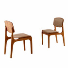 Conjunto Com 2 Cadeiras Malta Em Madeira Maciça Para Sala De