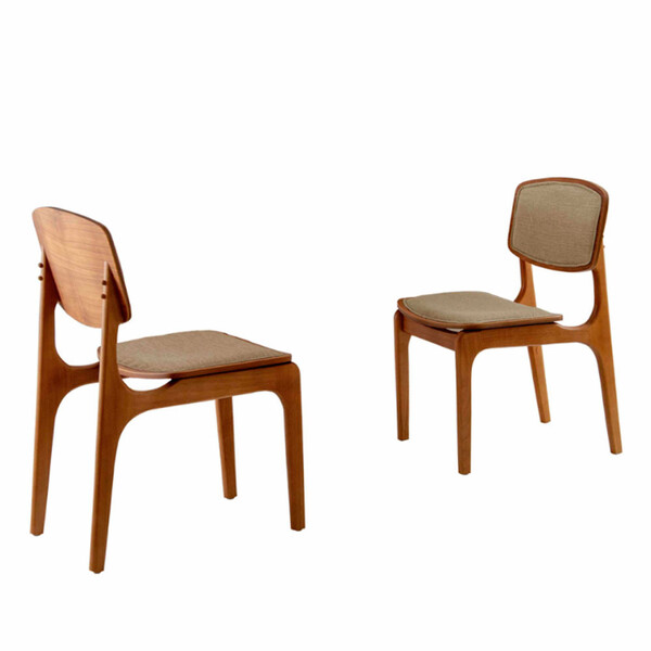 Conjunto Com 2 Cadeiras Malta Em Madeira Maciça Para Sala De