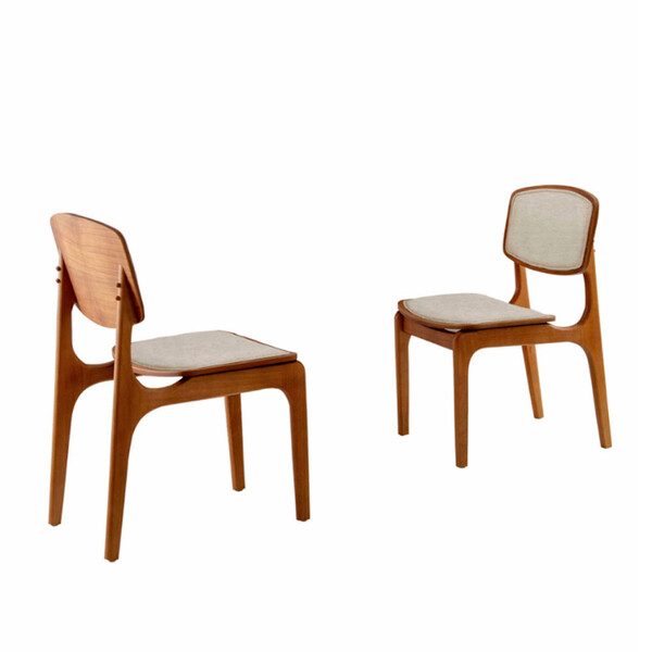 Conjunto Com 2 Cadeiras Malta Em Madeira Maciça Para Sala De