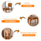 Conjunto Com 2 Cadeiras Malta Gold Em Madeira Maciça Para Sal