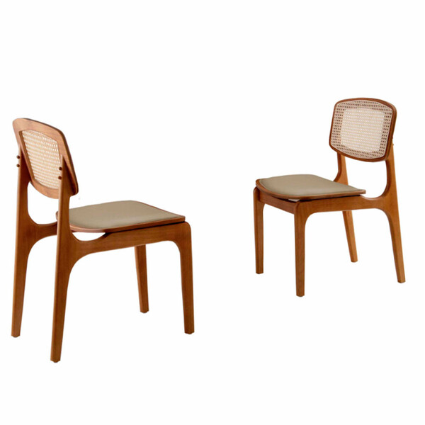 Conjunto Com 2 Cadeiras Malta Premium Em Madeira Maciça Para