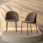 Conjunto Com 2 Cadeiras Margaret Bege E Café