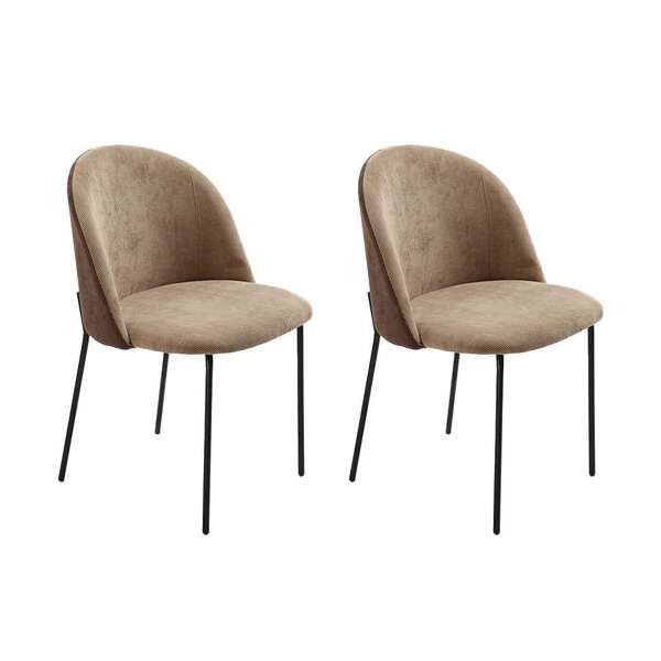 Conjunto Com 2 Cadeiras Margaret Bege E Café