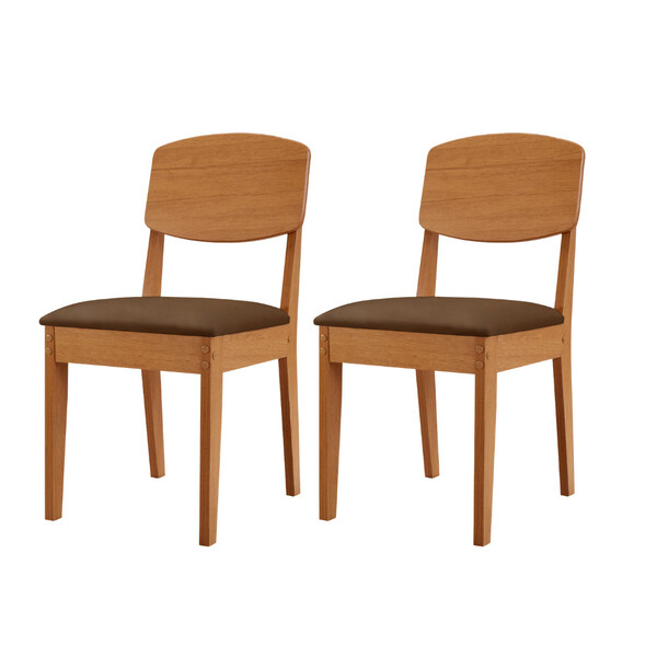 Conjunto Com 2 Cadeiras Mdf Copper Para Sala De Jantar Modern