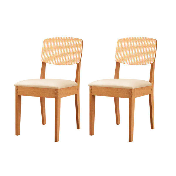 Conjunto Com 2 Cadeiras Mdf Copper Premium Para Sala De Janta