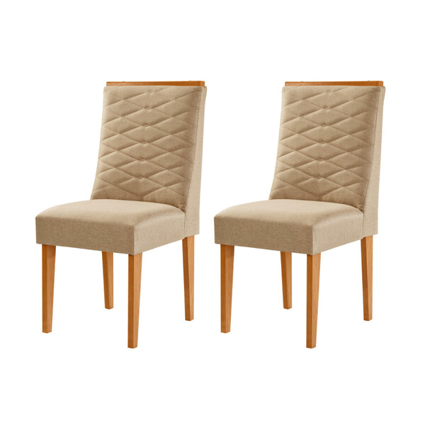 Conjunto Com 2 Cadeiras Mdf Eloise Para Sala De Jantar Modern