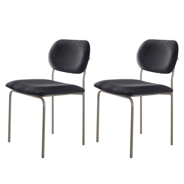 Conjunto Com 2 Cadeiras Metal Marchezine Moderna Mobilia