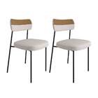 Conjunto Com 2 Cadeiras Mila Linho Bege E Preto