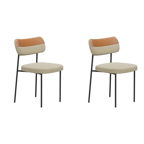 Conjunto Com 2 Cadeiras Mona Linho Gengibre E Whisky